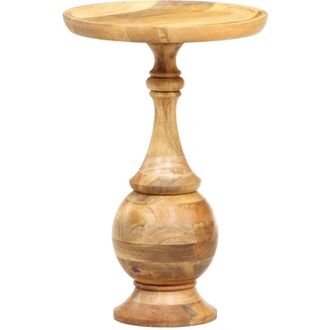 vidaXL Vidaxl - Mesa Auxiliar Redonda Madera Maciza De Mango 43x43x66 Cm