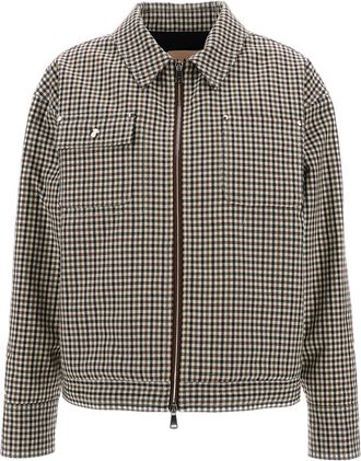 Plan C Multicolored Check Wool Blouson Jacket