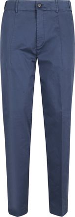 Eleventy Blue Chino Front-Pences Cotton Chino Pants
