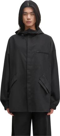 Yohji Yamamoto Jassen, Heren, Zwart, XL, Wol, Verfijnde Wol Hooded Top