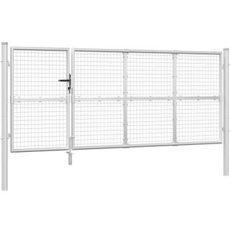 vidaXL Puerta De Malla De Jard&iacute;n Acero Galvanizado Plateado 350x175cm Vidaxl