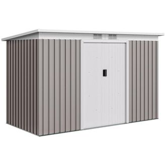 OUTSUNNY Cobertizo de jard&iacute;n 280x130x172 cm gris claro