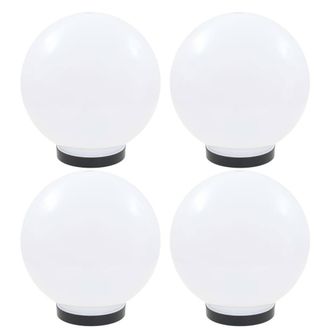 Berkfield Home LED Bowl Lamps 4 pcs Spherical 25 cm PMMA in White