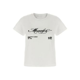 Moncler Embroidered Cursive-logo Cotton T-shirt