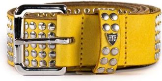 HTC 5.000 Studded Belt - Heren - Riemen - Geel - 100 CM - Leer - Accessoires