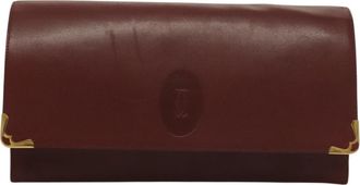 Cartier Must De Cartier Burgundy Leather Clutch Bag (Pre-Owned)