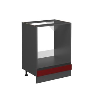 Vicco Armario Para Horno Empotrado R-line, Rojo, 60 Cm En Forma De J, Sin Encimera Vicco