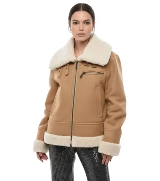 Dsquared2 Beige Solid Shirt Collar Jacket
