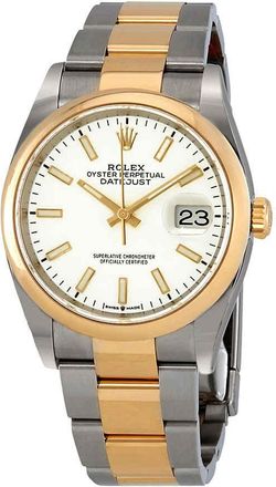 Rolex Datejust 36 White Dial Automatic Mens Steel and 18k Yellow Gold Oyster Watch 126203WSO