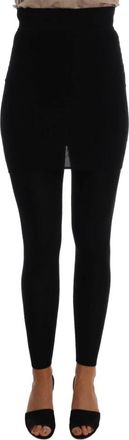 Dolce & Gabbana High Waist Stretch Tights Pants - Dames - Leggings - Zwart - 2XS - Kasjmier - Broeken