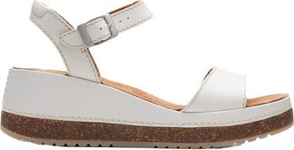 Clarks Womens Kassanda Lily Wedge Sandal, White, 7 UK