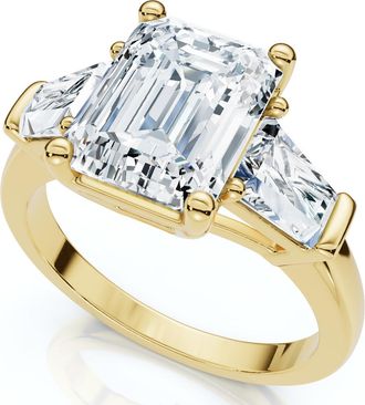 Pompeii3 Certified 4Ct Randi Emerald Diamond Engagement Ring 14k Gold or PT Lab Grown