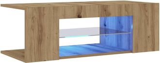 vidaXL Vidaxl - Mueble de tv luces led madera roble artisan 90x39x30 cm