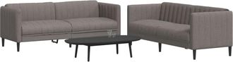 vidaXL Juego De Sof&aacute;s 2 Piezas Tela Gris Taupe Vidaxl