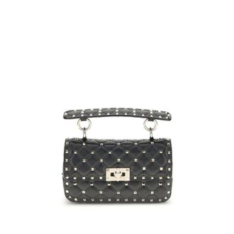 Valentino Garavani Bolso de Cuero Rockstud Spike - Bags - Mujer - Negro - ONE SIZE