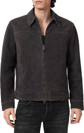 AllSaints Rhone Suede Jacket in Anthracite Grey at Nordstrom, Size Xx-Large
