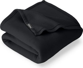 Bare Home Lightweight Polar Fleece Throw Blanket in Black at Nordstrom