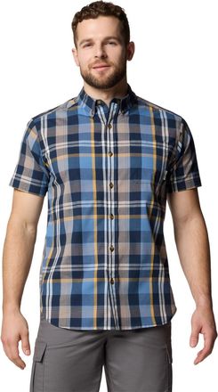 Columbia Mens Rapid Rivers II Short Sleeve Hiking Shirt Opaque, Multicolor Plaid Navy Collegiale, XL