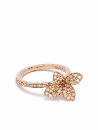 Pasquale Bruni 18kt rose gold Petit Garden diamond ring - women - 18kt Rose Gold/White Diamond/Brown Diamond/Diamond - 53 - Pink