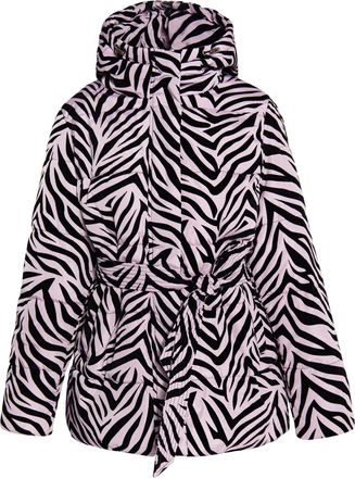 Faina Gewatteerd jack met zebraprint Dames Mauve zebra