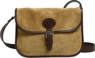 Valentino Antibes Suede Crossbody Bag in Beige at Nordstrom