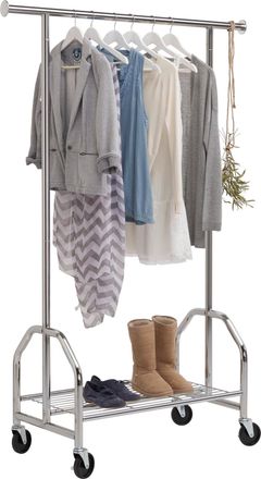 Xora Kleiderwagen, Chromfarben, Metall, Kunststoff, 120x180x50 cm, Schuhablage, Kleinm&ouml;bel, Kleiderwagen
