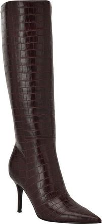 Guess Gressa Croc Embossed Knee High Boot in Red at Nordstrom, Size 5.5