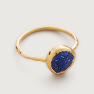 Monica Vinader Gold Siren Gemstone Ring Lapis