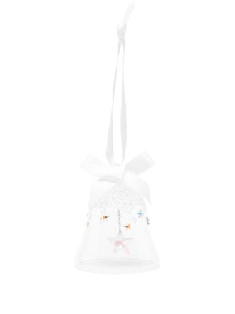 Swarovski Bell ornament - unisex - glass/Swarovski Crystal/Satin - One Size - White