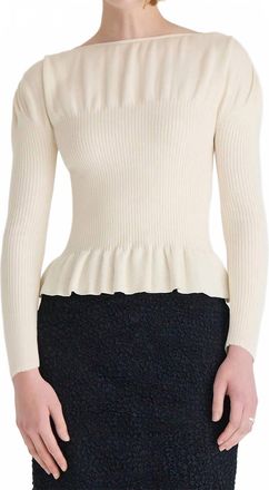 Merlette Alma Long Slim Sleeve Top In Opaline