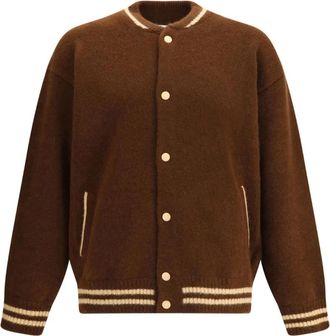 Laneus Gebreide Bomber - Heren - Bomber jackets - Bruin - M - Jassen