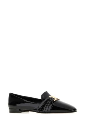 Ferragamo Womens Black Leather Lumie Loafers Neroneronero Mocassini