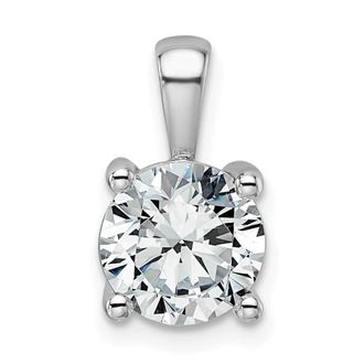 Diamond2Deal 14k White Gold 2 Ct Lab Grown Diamond Round Pendant