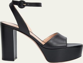 Gianvito Rossi 70mm Nappa Leather Platform Sandals
