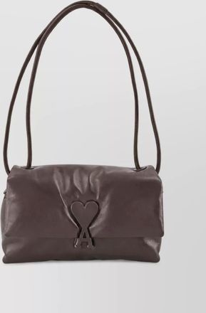 Ami calfskin leather shoulder bag