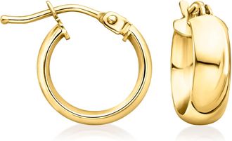 Canaria Canaria Italian 10kt Yellow Gold Domed Hoop Earrings