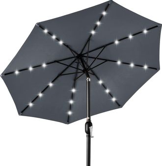 Best Choice Products 10ft Solar LED Lighted Patio Umbrella w/ Tilt Adjustment, UV-Resistant Fabric
