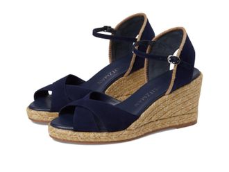 Stuart Weitzman Womens Stuart Weitzman Mirela II Sandal Nice Blue Espadrille Wedge HTAT537