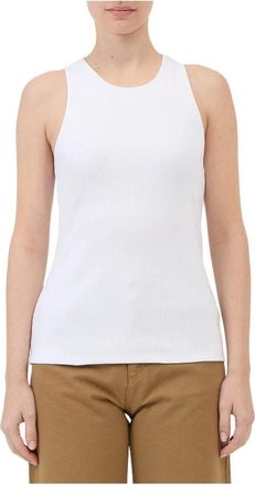 Federica Tosi Witte Mouwloze Katoenen Jersey Top - Dames - Tops zonder mouwen - Wit - XS - Katoen - Tops