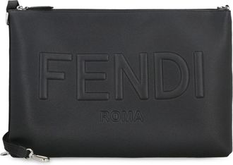 Fendi PC pouch - Heren - Clutches - Zwart - ONE Size - Leer - Tassen