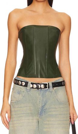 Miaou Libra Corset Top In Forest Green