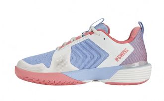 K-Swiss Womens Ultrashot 3 Tennis Shoe In Bright White/open Air/strawberry Ice