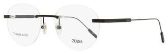 Ermenegildo Zegna Mens Rimless Titanium Eyeglasses EZ5263-H 002 Matte Black 53mm