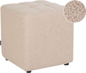 Beliani Beliani - Reposapi&eacute;s Puf Sala De Estar Moderno Cubo Otomana Boucl&eacute; Beige Kansas