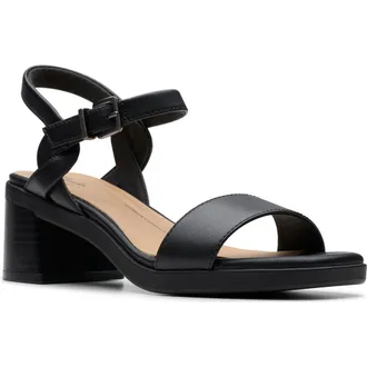 Clarks Jaylan Ray Sandal in Black Leather at Nordstrom Rack, Size 8.5