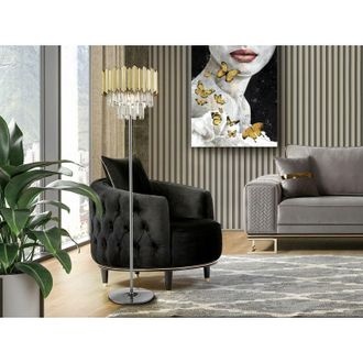 Schuller Tiara Glass Floor Lamp 3 Light Chrome G9 - Schuller