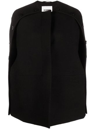 Jil Sander Cappotto con spacco sulle maniche - Nero