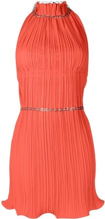 Dion Lee halterneck fitted dress - women - Polyester/Recycled Polyester - 10 - Red