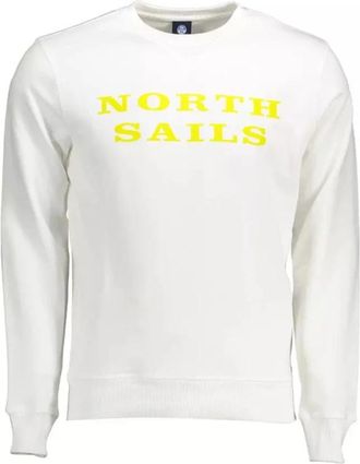 North Sails Bedrukte katoenen trui - Heren - Sweatshirts - Wit - XL - Katoen - Hoodies & sweatvesten