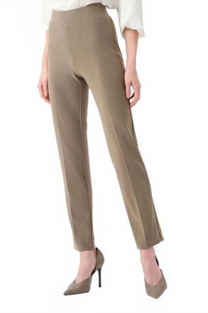 Joseph Ribkoff Silky Knit Straight Leg Pull-On Pants In Taupe Melange